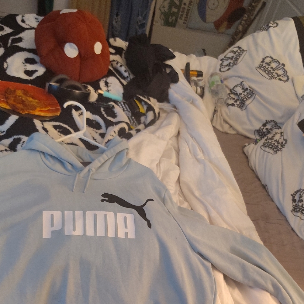 Puma Sky Blue Hoodie with Logo